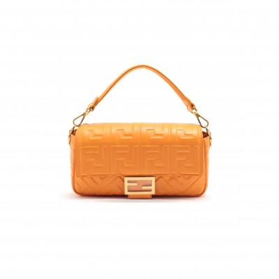 FENDI BAGUETTE NAPPA LEATHER ORANGE (27*15*6cm) FENDI BAGUETTE NAPPA LEATHER ORANGE (27*15*6cm)